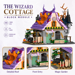 Set de Bloques de Construcción Cabaña del <span class=keywords><strong>Mago</strong></span>/<span class=keywords><strong>Casa</strong></span> de Brujas, Arquitectura de Calle de Terror para Halloween, Ladrillos de Juguete para Armar, Regalo para Niños - Product Image 3