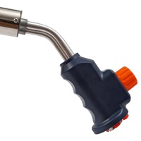 Lance-flammes portable en métal avec briquet coupe-vent pour le camping, le barbecue et l'extérieur, allume-cigare à gaz en cassette