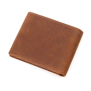 For Men's Full Grain Crazy Horse Leather Genuine Leather Slim Waterproof RFID Blocking Credit Purse Card Holder - Product Image 1