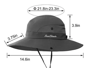כובע שמש חיצוני לנשים עם חור קוקו שוליים רחבים כובע חוף הגנת UV לדיג טיולי גן
