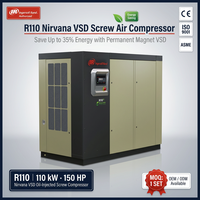 Compresor de Aire de Tornillo Rotativo Ingersoll Rand R110 con Lubricación por Aceite - 110kw / 150HP