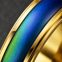 Bague d'humeur JLM de luxe en acier inoxydable plaqué or, sensible à la température, à changement de couleur, bijou unisexe tendance