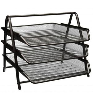 3-Tier Stackable Paper <b>Tray</b> Organizer Metal <b>File</b> Rack for Legal-Size Paper Document Holder & Desktop Storage - Product Image 2