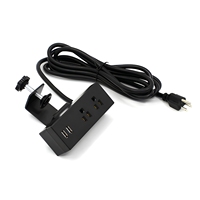 Stop Kontak Meja Konferensi 2 Outlet 2 Port USB-A Standar Colokan AS dengan Penjepit Meja