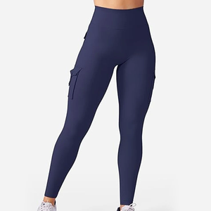 Mallas transpirables impresas con logotipo personalizado con patrón sólido OEM disponible Ropa de gimnasio personalizada para mujer Entrenamiento Fitness Yoga Mejor - Product Image 2