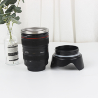Mug Tendance Populaire en Forme d'Objectif d'Appareil Photo Noir et Blanc 24-105mm pour Café