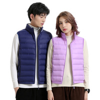 Gilet léger sans manches à col montant en velours de canard blanc DJ-P0428 pour le printemps et l'automne