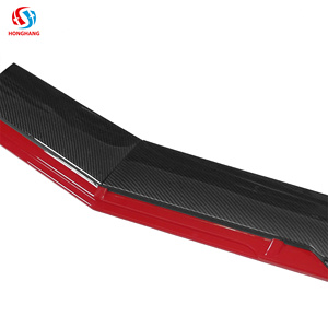 Precio barato de fábrica de Honghang, repuestos para automóviles, 5 etapas, negro + rojo, parachoques delantero de fibra de carbono universal, modificación de labio, Coche - Product Image 2