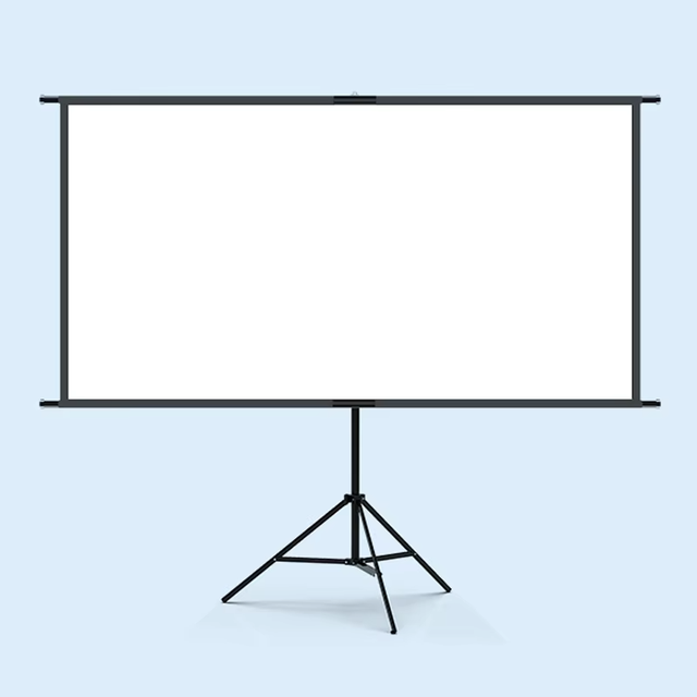 Professional 100-Inch 16:9 Glass Beaded Polyester Electric Projector Screen Adjustable Flexible Metal Tripod Stand (Portable
