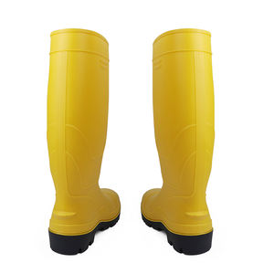 Bottes de pluie en PVC chaussures de travail de sécurité à bout en acier imperméables anti-dérapant résistant aux alcalis acides à l'huile pour la construction industrielle - Product Image 4