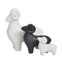 Trois moutons Kaitai, décoration d'intérieur, modèle nordique moderne et simple, nouvelle maison, salon, bureau, ornements en porcelaine blanche en forme de mouton