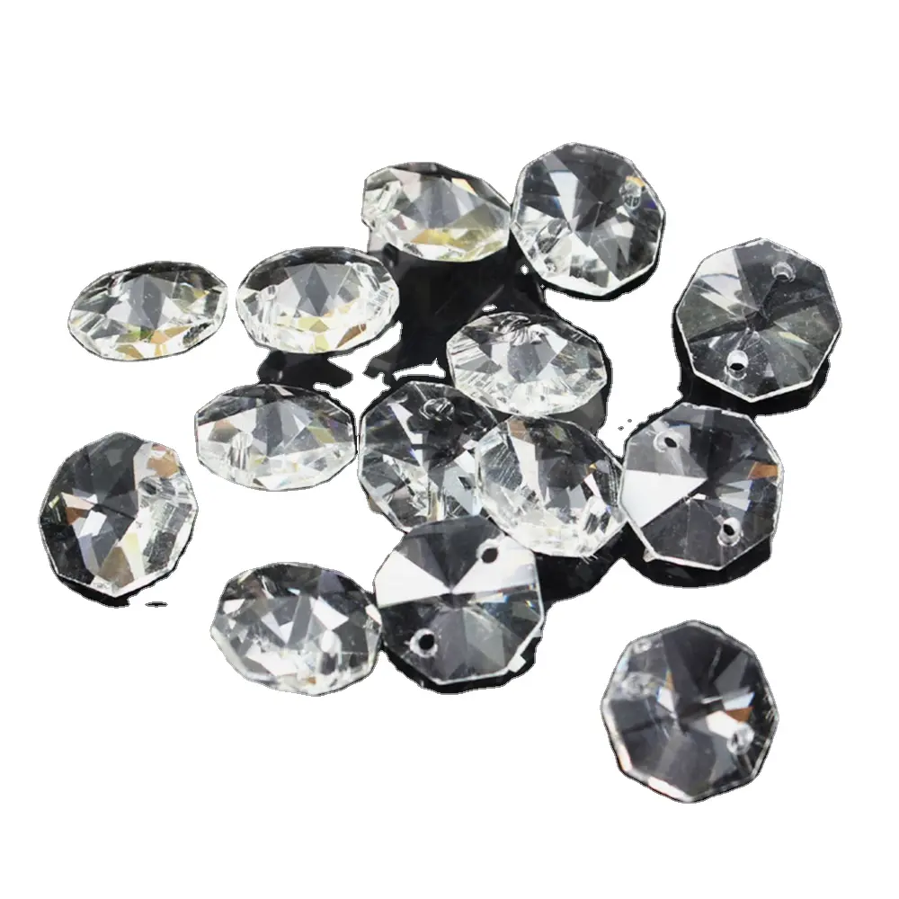 Wholesale Crystal Glass Octagon Beads For Chandelier Octagon Curtain Making