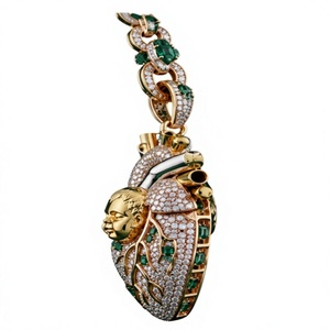 Pendentif Cœur Anatomique en Moissanite, Breloque Plaqué Argent 925, Plaqué Rhodium, Bijoux Hip Hop Unisexe - Product Image 2