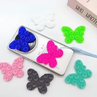 Support de téléphone portable adhésif double face en silicone, modèle papillon, le plus vendu en usine
