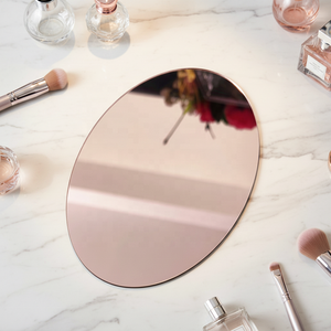 Oval Art Deco Rose Gold Acrylic <b>Mirror</b> with Custom Engraved Text Shatterproof Personalized Decorative Gifts Home Decor - Product Image 2