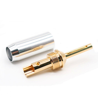 QINCROWN, Cable chapado en oro blanco de 24K con altavoz de bloqueo, conector Banana, conector macho de amplificador de potencia de Audio