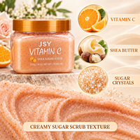 Shea Sugar Body Scrub 510g, 12 Varian dengan Kopi Vitamin C Asam Kojic Kunyit untuk Kulit Lebih Halus dan Bercahaya Private Label