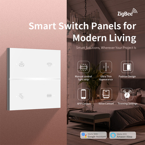 Thông minh ZigBee chuyển đổi thông minh 1-3 <span class=keywords><strong>Push</strong></span> nút nhựa Bảng điều chỉnh chuyển đổi app điều khiển bằng giọng nói tường chuyển đổi ánh sáng cho biệt thự nhà - Product Image 4