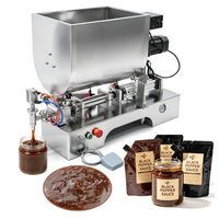 Machine de remplissage pneumatique horizontale pour pâte chocolatée avec trémie mélangeuse pour l'emballage en pots et sachets de crème et de pâte