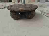 Table basse ronde en marbre, table centrale minimaliste pour salon moderne