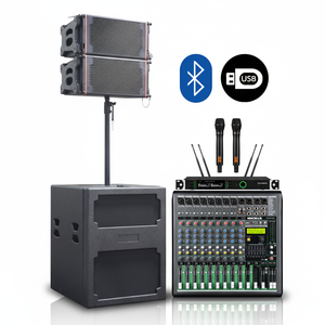 Sistema de Altavoces Line Array Profesional de 10 Pulgadas con Subwoofer Activo de 350W RMS para Conciertos, Escenarios y Eventos de <span class=keywords><strong>DJ</strong></span> - Product Image 1
