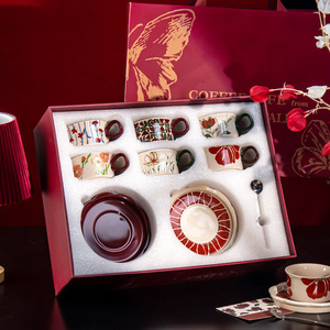 Ensemble de tasses à café et à thé en céramique de luxe moderne, style design classique, boîte cadeau pour la famille, <span class=keywords><strong>les</strong></span> mariages et <span class=keywords><strong>les</strong></span> fiançailles - Product Image 1