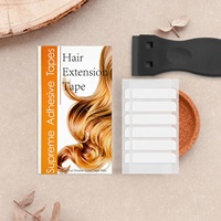 Kit d'outils d'extension de cheveux de haute qualité avec onglets de ruban adhésif de remplacement pour Extensions de cheveux et grattoir en plastique