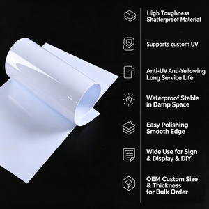 <b>White</b> Flexible <b>Acrylic</b> Sheet Bendable UV Printing Laser Cutting <b>White</b> <b>Acrylic</b> Board for Sign Craft Decor - Product Image 2