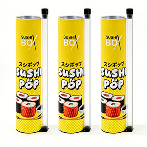 Tube en papier écologique en gros pour sushis, emballage cylindrique de qualité alimentaire, tube rond pour sushis, tube push-up pour sushis - Product Image 1