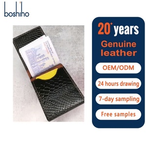 กระเป๋าสตางค์หนังวินเทจ Boshiho รุ่นมินิ พกพาสะดวก พร้อมที่หนีบเงินแบบพับได้ ป้องกัน RFID และมีที่หนีบเงินอเนกประสงค์ - Product Image 1