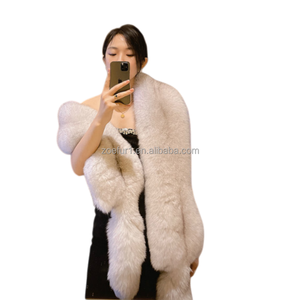 Écharpe en <span class=keywords><strong>fourrure</strong></span> véritable largement utilisée pour les femmes, châle en <span class=keywords><strong>fourrure</strong></span> de renard, étole longue et moelleuse, enveloppe en <span class=keywords><strong>fourrure</strong></span>, écharpe chauffante pour le cou en hiver - Product Image 2