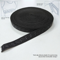 Pita Elastis Silikon Tenun dengan Cengkeraman Kuat, Pita Anti-Selip Custom, Webbing Premium Bermotif untuk Wig, Pakaian, Topi, BH & Aksesoris Jahit