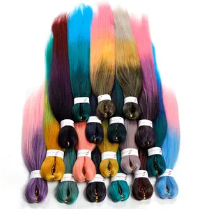 Mengepang Rambut Grosir Crochet Yaki Colorful Ombre Afro Hitam Afrika 26 Mudah Kepang Ekstensi Rambut Keriting Warna Kepang
