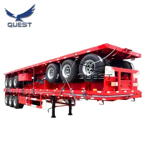 Semi Trailer 3 Axles Shipping Container Chassis Customized New Or Used Scrap Standard 3 Axle 40ft Deck Over Flatbed Semi Trailer Truck For Sale