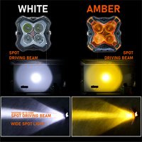 Feux de brouillard avant pour Jeep 4x4, projecteurs auxiliaires LED laser Zdwd4 de 4 pouces, blanc ambre, pour tout-terrain