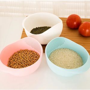 Contenitore senza BPA 2-In-1 filtri e scolapasta In plastica per rondella di riso ciotola di lavaggio In plastica per frutta e verdura - Product Image 3