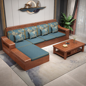 Muebles de Sala de Estar Modernos de Color Personalizado, Sofá de <span class=keywords><strong>Esquina</strong></span> de Cuero con Estructura de Madera Maciza <span class=keywords><strong>en</strong></span> Forma de L, Sofá de Lujo para Sala de Estar con Gabinete - Product Image 6