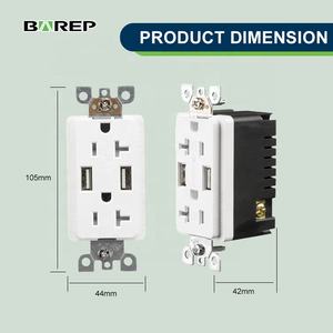 Barep Ul certificado moderno Toma Corriente 110/125V tomas de corriente enchufe de pared enchufe UL receptáculo toma eléctrica para el hogar - Product Image 2