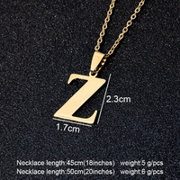 Collier avec initiale en lettre de l'alphabet, en acier inoxydable plaqué or 18 carats et argent PVD, de haute qualité, sans ternissement, pour femmes
