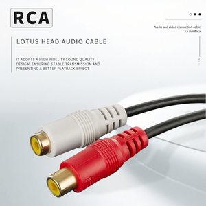 Adaptador de Audio Estéreo de 1FT/1,5 M Macho a 2 <span class=keywords><strong>RCA</strong></span> Hembra de 1/8 <span class=keywords><strong>Pulgadas</strong></span> Y Splitter, Cable Auxiliar HiFi, Cobre Libre de Oxígeno Chapado en Oro Blindado - Product Image 2
