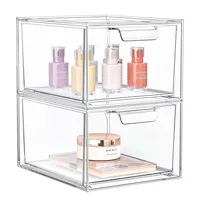  Boxalls 2 Pack Acrylic Stackable Storage Drawers