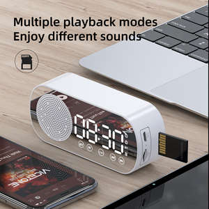 Altavoz Inalámbrico Compatible con Reloj Despertador, Doble Alarma, Soporte para Tarjeta TF, Radio FM, Caja de Música - Product Image 4