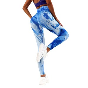 กางเกงโยคะเอวสูงแบบใหม่ พิมพ์ลาย 3 มิติ ระบายอากาศ แห้งเร็ว ยกสะโพก กระชับสัดส่วน เผาผลาญไขมัน กางเกงออกกำลังกายสำหรับผู้หญิง แบบเก้าส่วน - Product Image 1