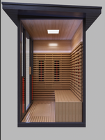 Sauna infrarouge de qualité supérieure pour 3 personnes, utilisation en extérieur, avec éclairage à 7 couleurs