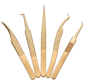 Pinza de extensión de pestañas rectas con recubrimiento de polvo rosa para bebé, 12cm, con agarre de diamante, Punta ultrafina, Etiqueta Privada, gran oferta - Product Image 1