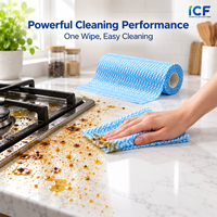 Lingettes de cuisine réutilisables en non-tissé multi-couches absorbant l'huile, rouleau de serviettes de cuisine en spunlace pour nettoyer la table à manger
