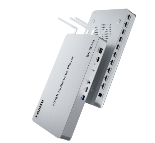 H.265 8K 60Hz 10 Port HDMI Media Player Multii Media Box USB 3.0 Video Player Android 10.0 2K 4K HDMI Wifi USB Player 1 in 10 Ou