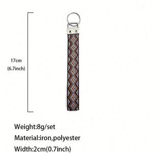Personnalisation en gros : Porte-clés brodé, Bracelet tressé à la main de style ethnique, Long pendentif rétro - Product Image 6