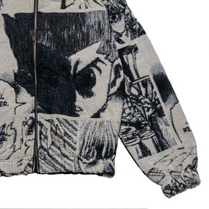 Ventes en gros de sweats à capuche en jacquard tissé avec logo personnalisé, fermeture éclair, automne, ODM pour manches de veste, mode, <span class=keywords><strong>anime</strong></span>, vêtements chauds - Product Image 4