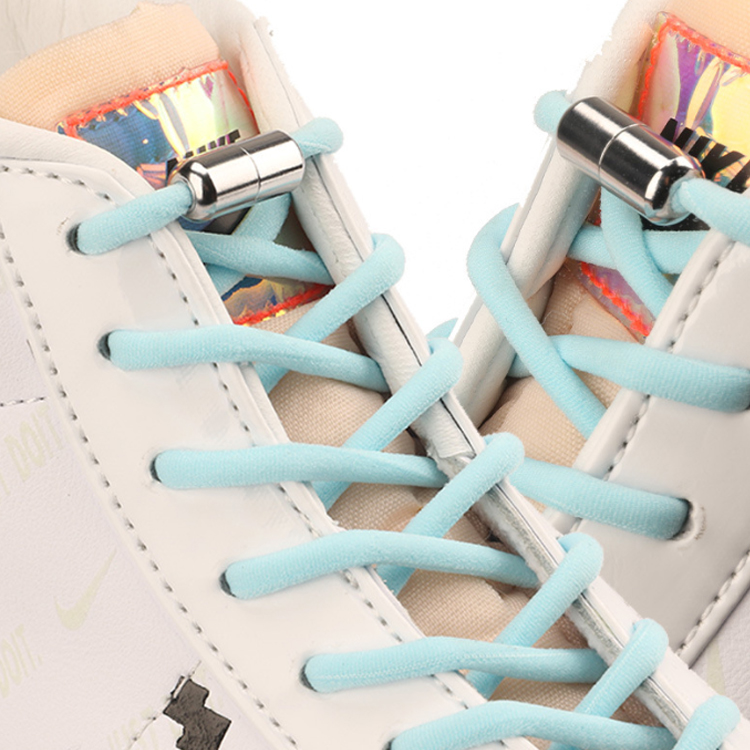High Quality 21 Colors No-Tie Polyester Shoelaces with Metal Lock & Elastic for Kids & Adults Sneakers Quick Lock